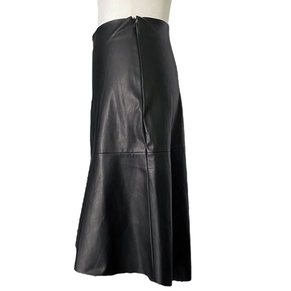 Womens Habitual Skirt Jayda Faux Leather Black Knee Length High Low Skirt Size 2 - Picture 4 of 8